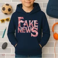 Fake News Distressed Text Kids Hoodie thumb 2