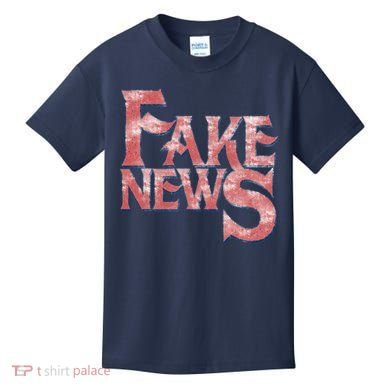 Fake News Distressed Text Kids T-Shirt