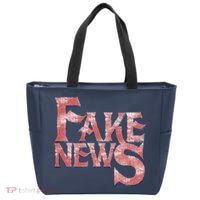 Fake News Distressed Text Tote Bag thumb 0