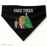 Fake Trees News Ugly Christmas USA-Made Doggie Bandana thumb 0