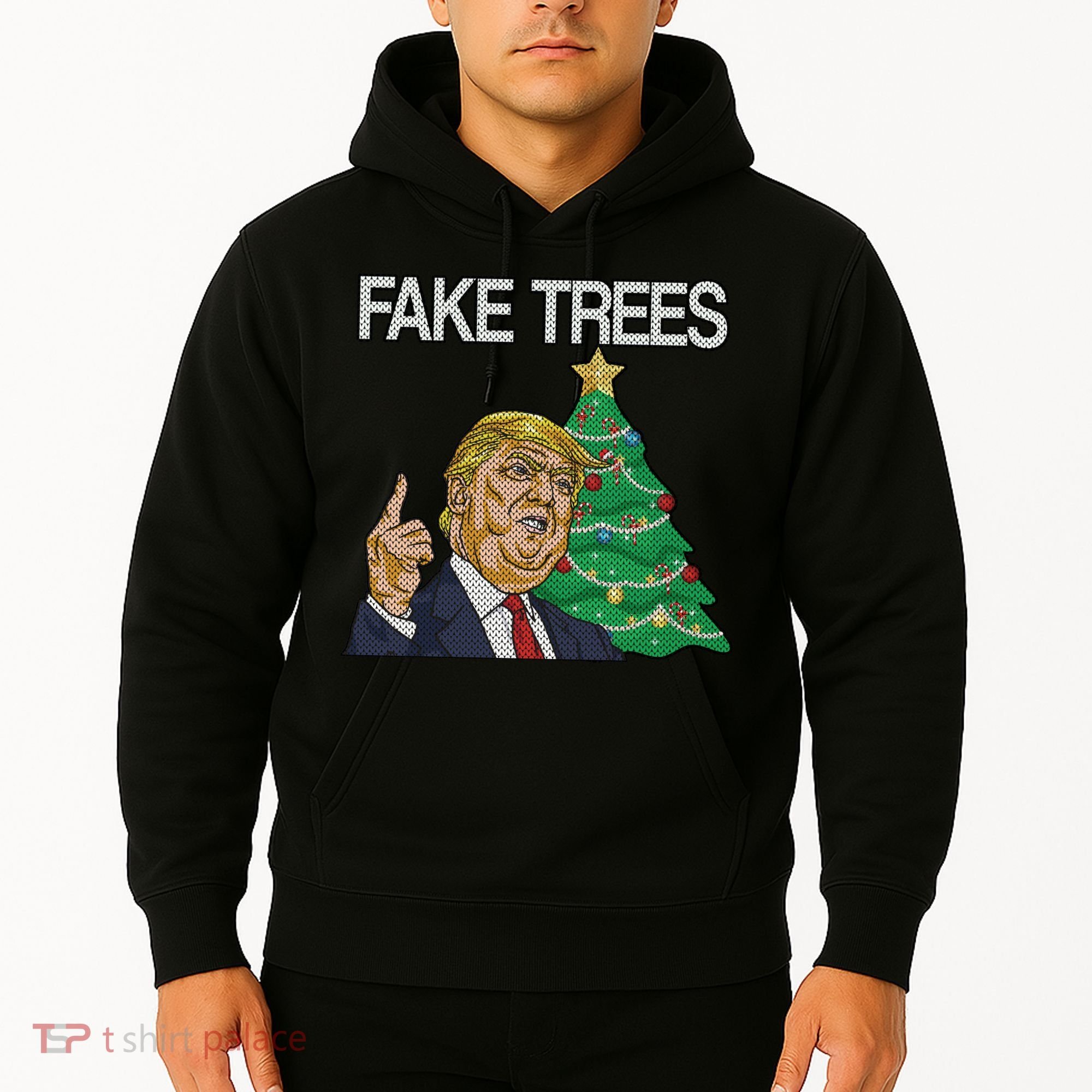 Fake Trees News Ugly Christmas Hoodie