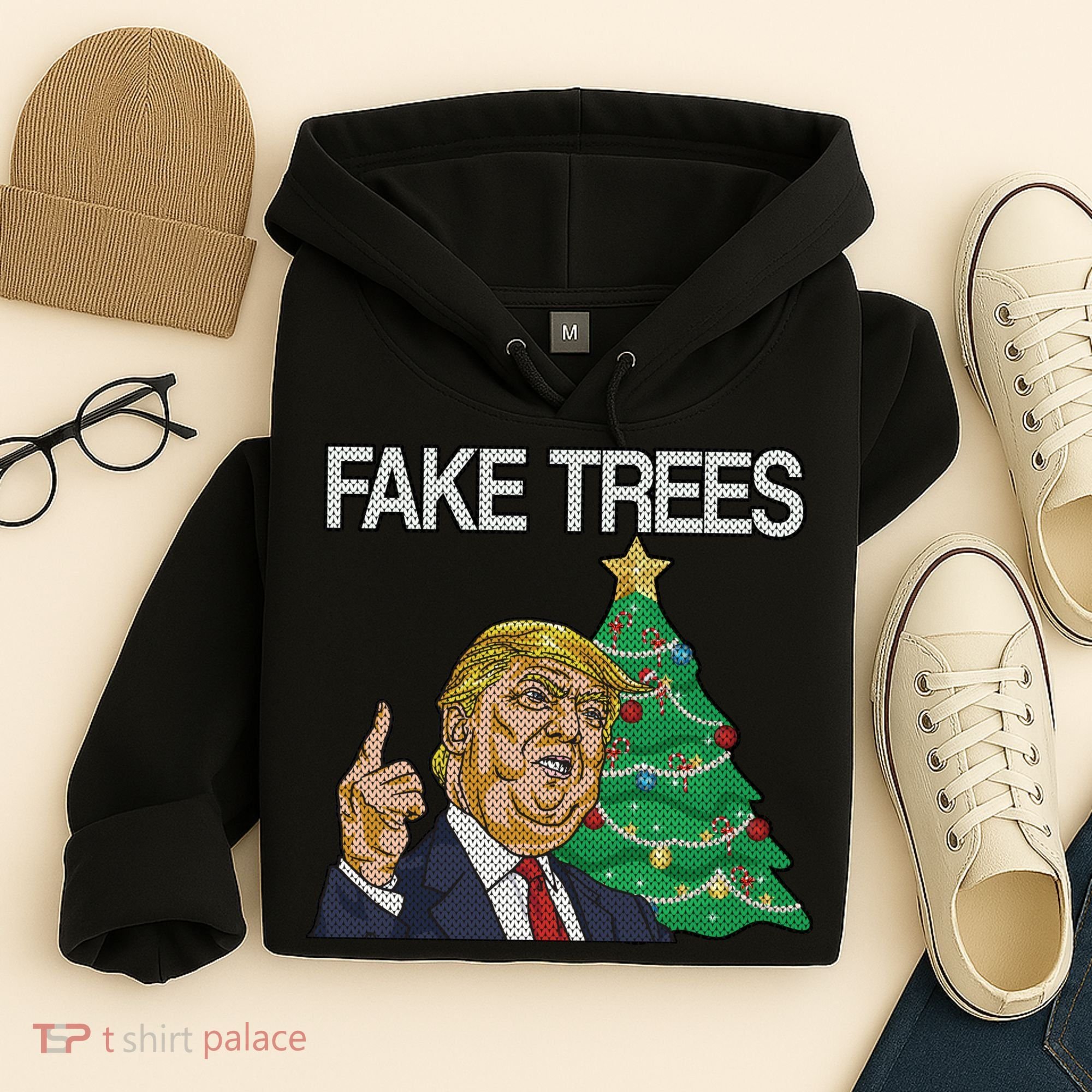 Fake Trees News Ugly Christmas Hoodie