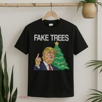 Fake Trees News Ugly Christmas T-Shirt thumb 2