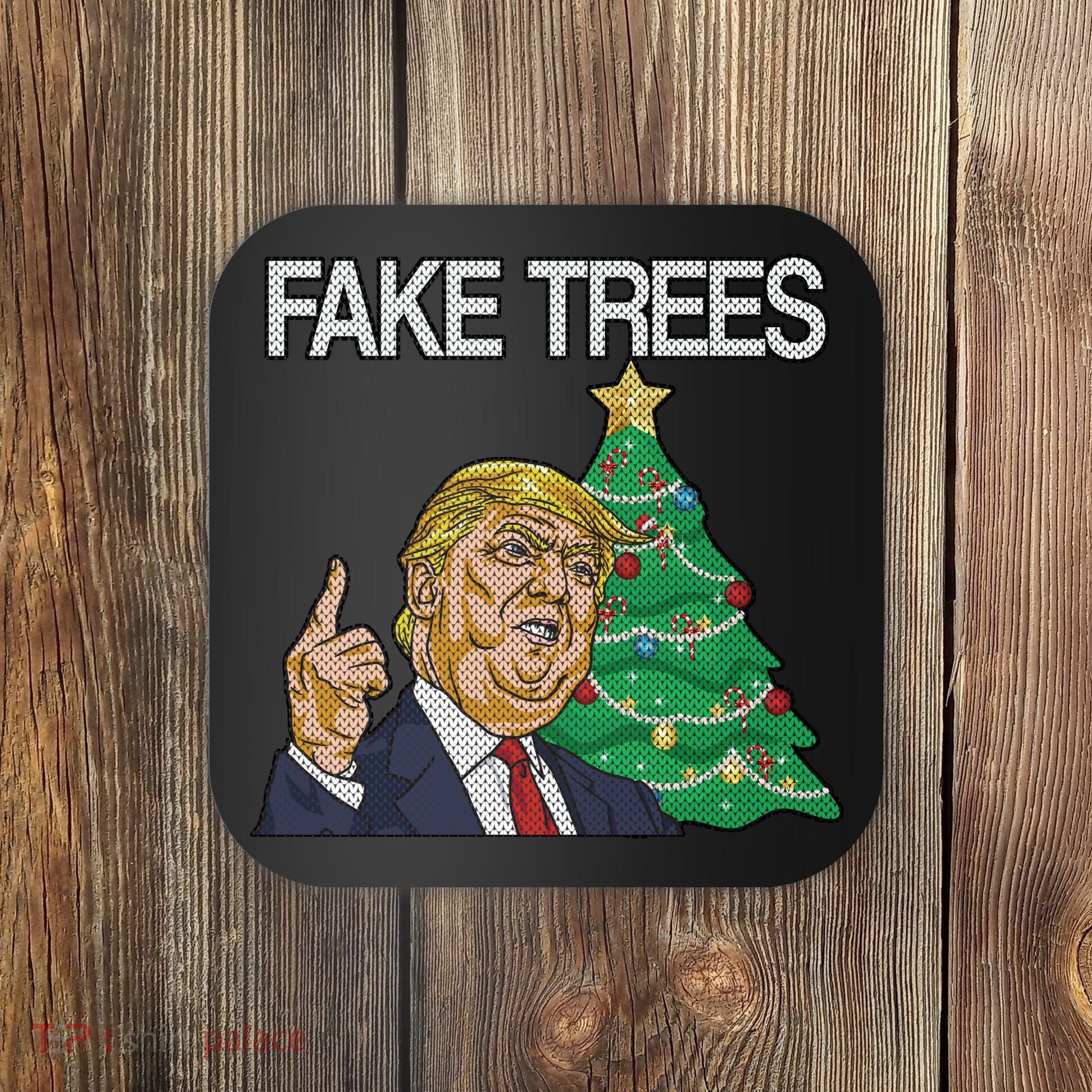 Fake Trees News Ugly Christmas Coaster