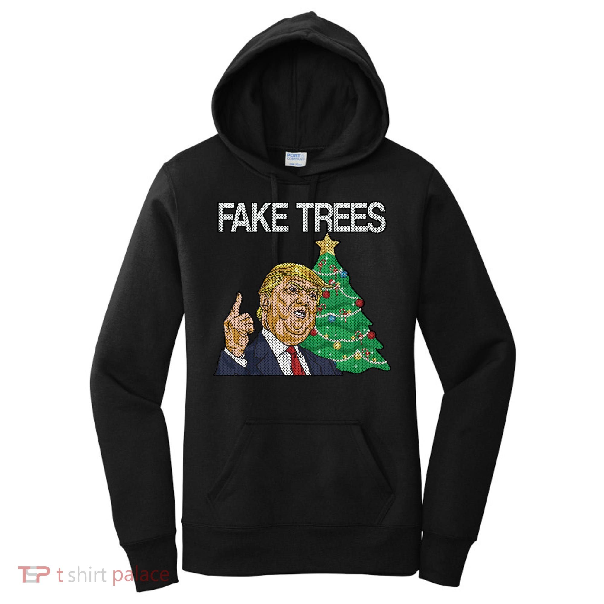 Fake Trees News Ugly Christmas Women's Hoodie