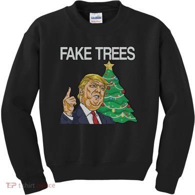 Fake Trees News Ugly Christmas Kids Sweatshirt