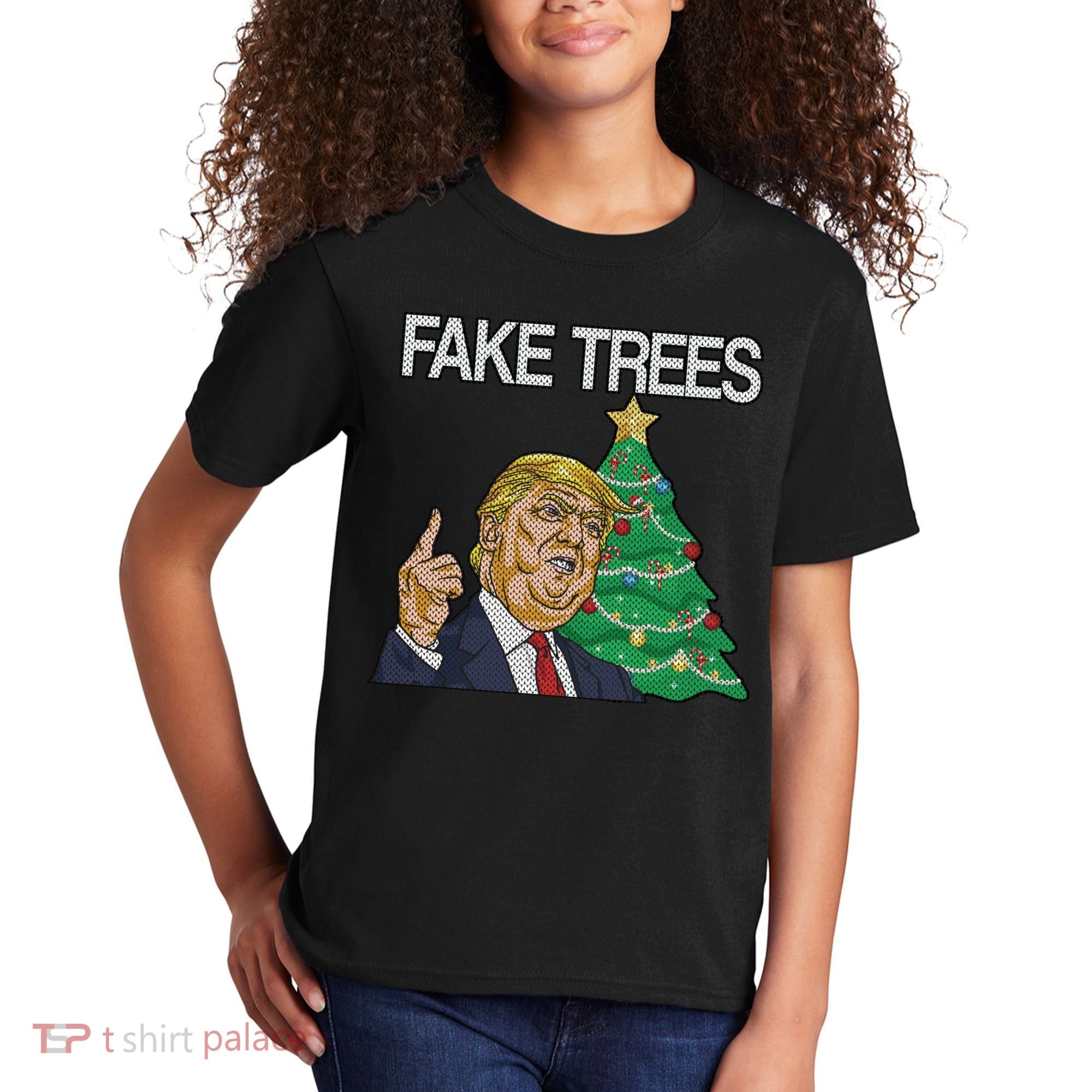 Fake Trees News Ugly Christmas Kids T-Shirt