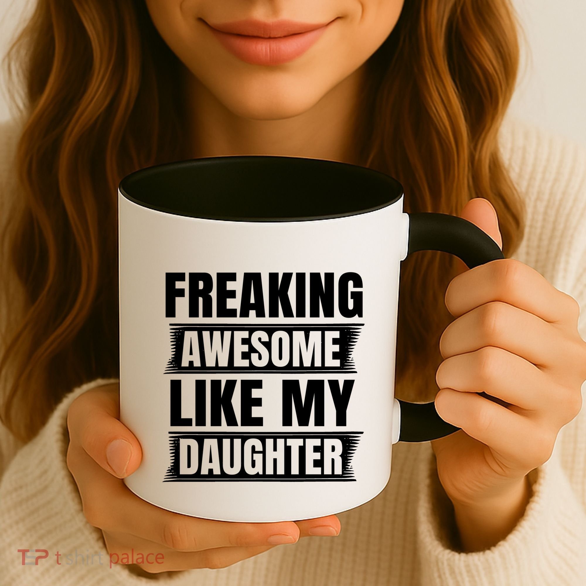 Freaking Awesome Like My Daughter Funny Fathers Day Dad Cool Gift Coffee Mug
