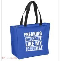 Freaking Awesome Like My Daughter Funny Fathers Day Dad Cool Gift Tote Bag thumb 2