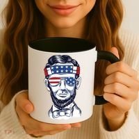 Funny Abraham Lincoln Wearing Glasses And Bandana Coffee Mug thumb 3