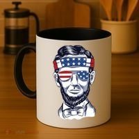 Funny Abraham Lincoln Wearing Glasses And Bandana Coffee Mug thumb 4