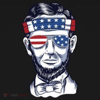 Funny Abraham Lincoln Wearing Glasses And Bandana Ornament thumb 1