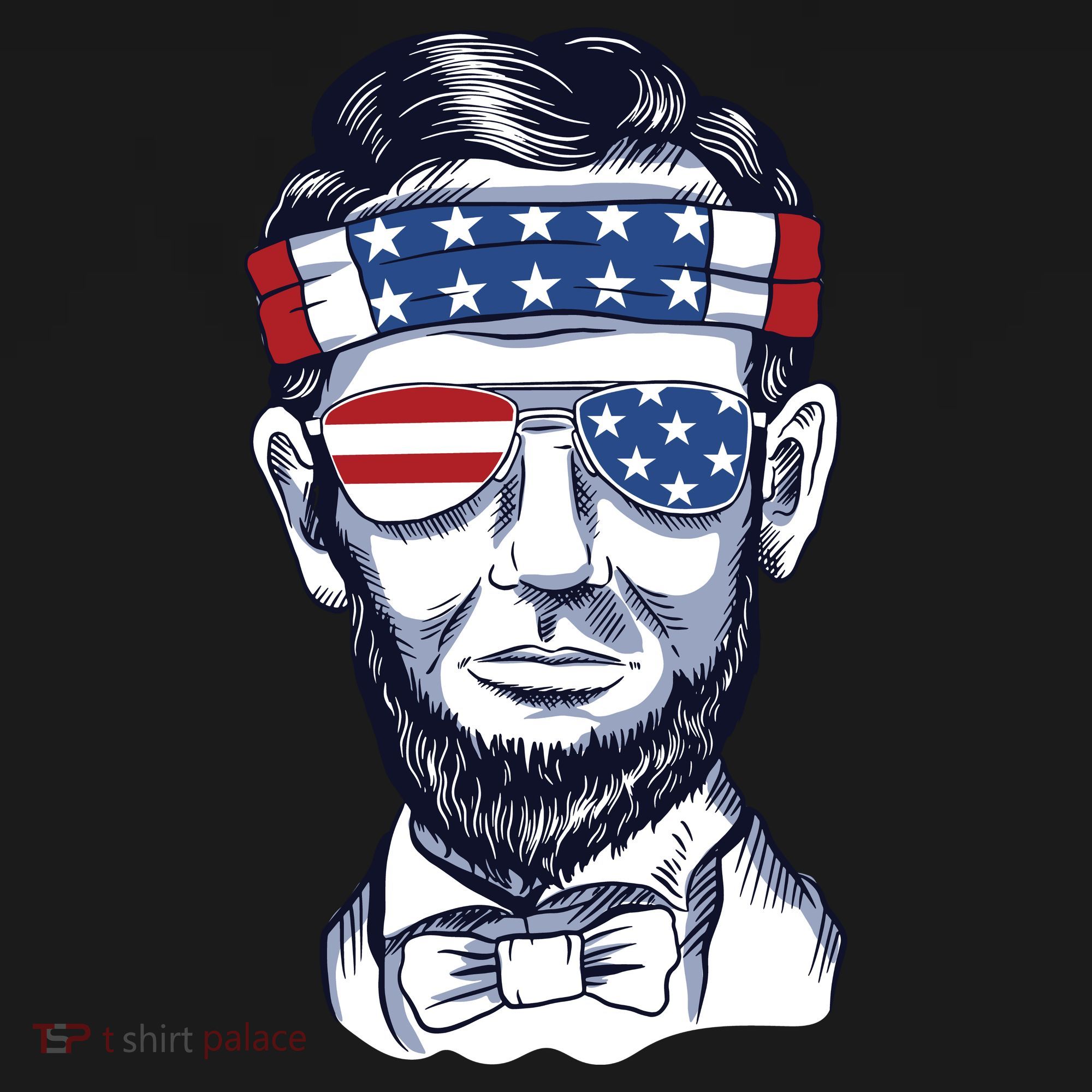 Funny Abraham Lincoln Wearing Glasses And Bandana Ornament