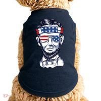 Funny Abraham Lincoln Wearing Glasses And Bandana Doggie Tank thumb 0