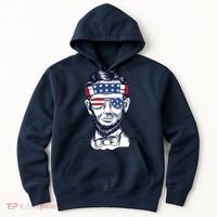 Funny Abraham Lincoln Wearing Glasses And Bandana Hoodie thumb 0