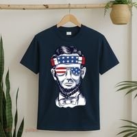 Funny Abraham Lincoln Wearing Glasses And Bandana T-Shirt thumb 2