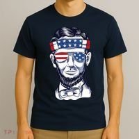 Funny Abraham Lincoln Wearing Glasses And Bandana T-Shirt thumb 3