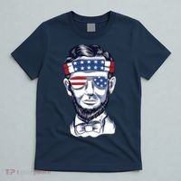 Funny Abraham Lincoln Wearing Glasses And Bandana T-Shirt thumb 5