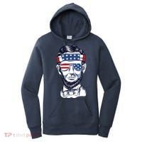 Funny Abraham Lincoln Wearing Glasses And Bandana Women's Hoodie thumb 0
