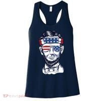 Funny Abraham Lincoln Wearing Glasses And Bandana Women's Tank Top thumb 0