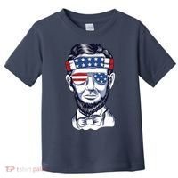 Funny Abraham Lincoln Wearing Glasses And Bandana Toddler T-Shirt thumb 0