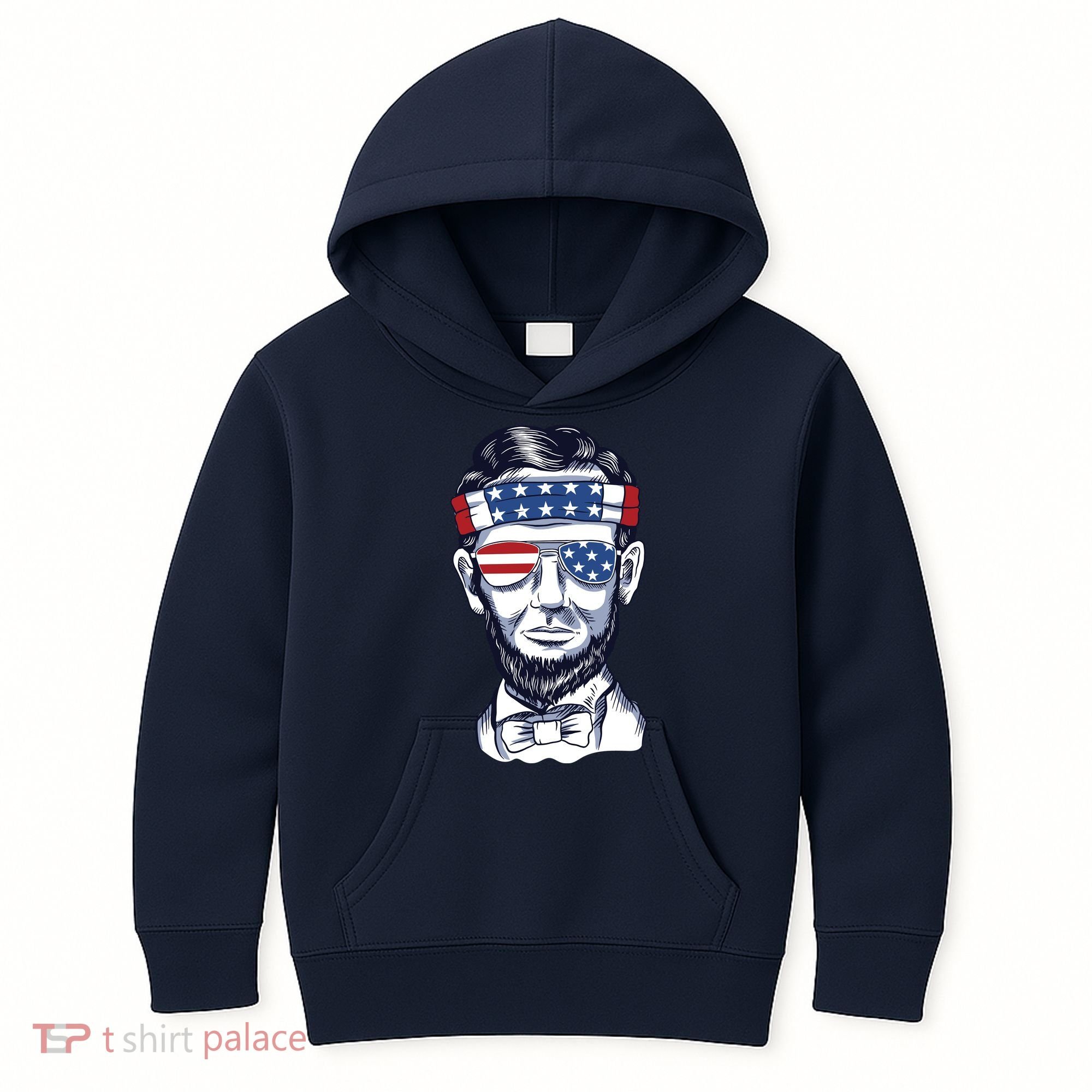 Funny Abraham Lincoln Wearing Glasses And Bandana Kids Hoodie