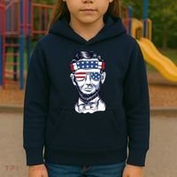Funny Abraham Lincoln Wearing Glasses And Bandana Kids Hoodie thumb 3