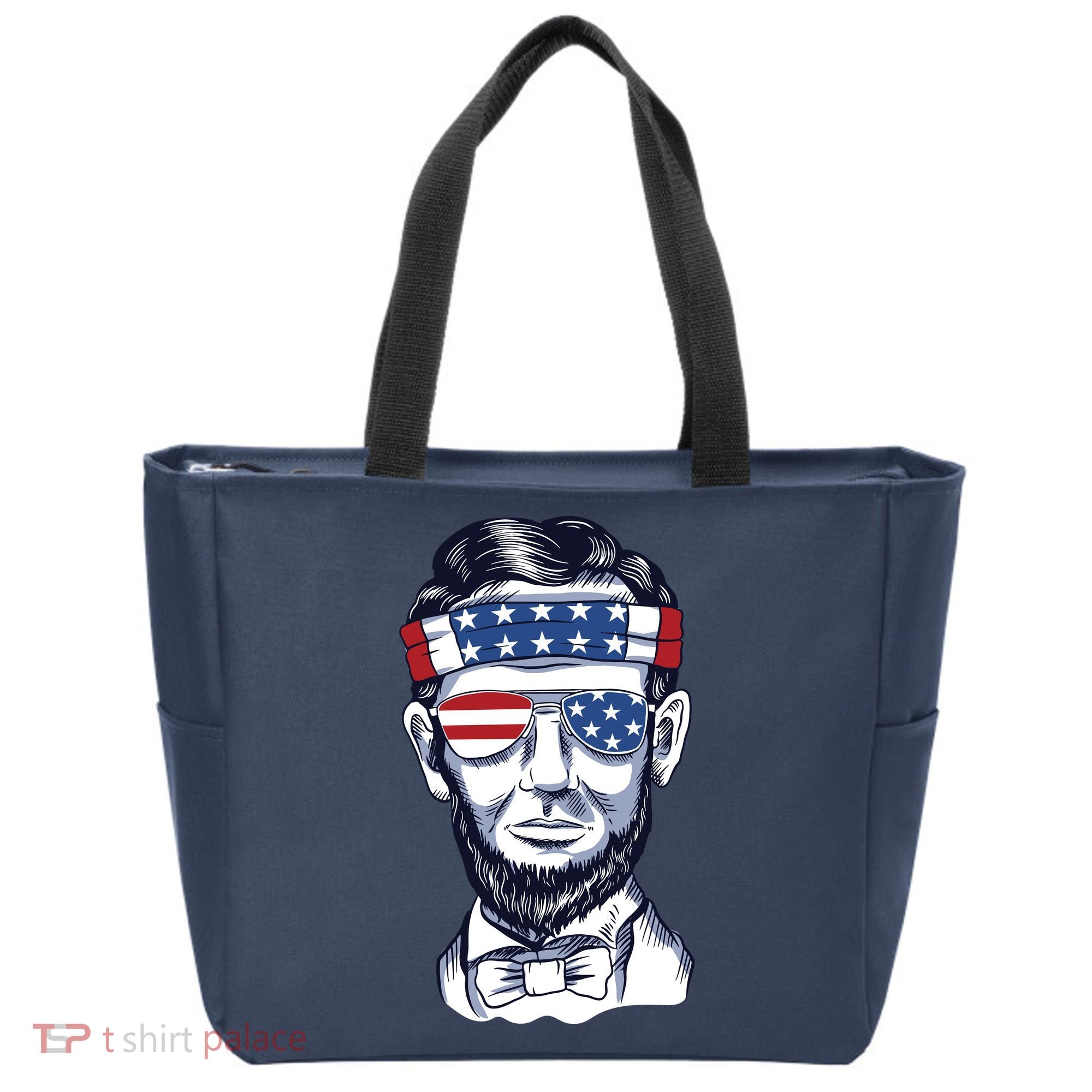 Funny Abraham Lincoln Wearing Glasses And Bandana Tote Bag