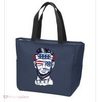 Funny Abraham Lincoln Wearing Glasses And Bandana Tote Bag thumb 3