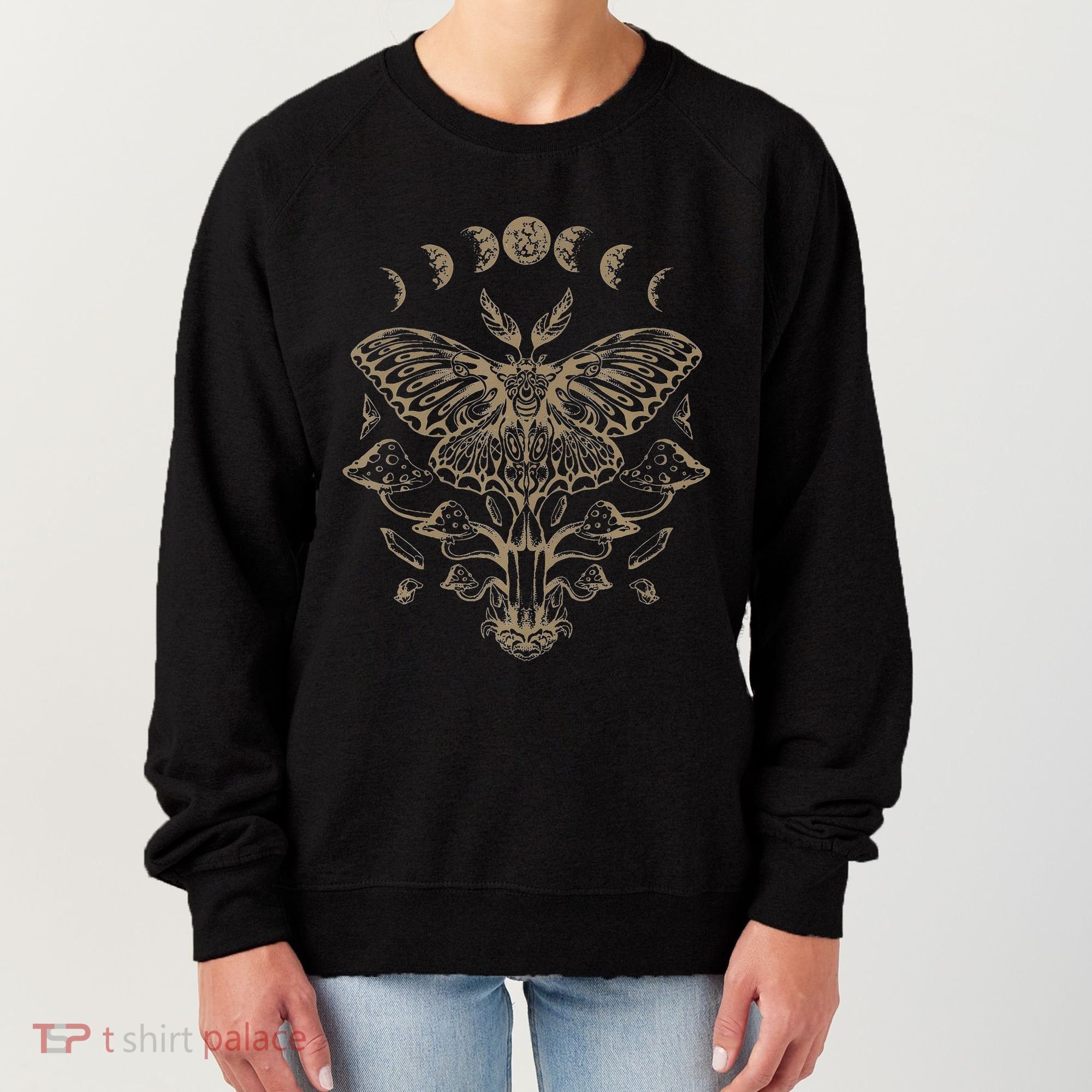 Fairycore Aesthetic Luna Moth Mushrooms Butterfly Grunge Women's Sweatshirt