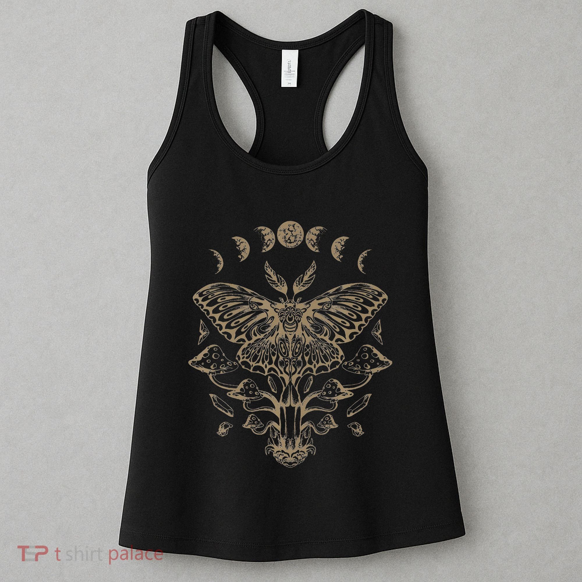 Fairycore Aesthetic Luna Moth Mushrooms Butterfly Grunge Women's Tank Top