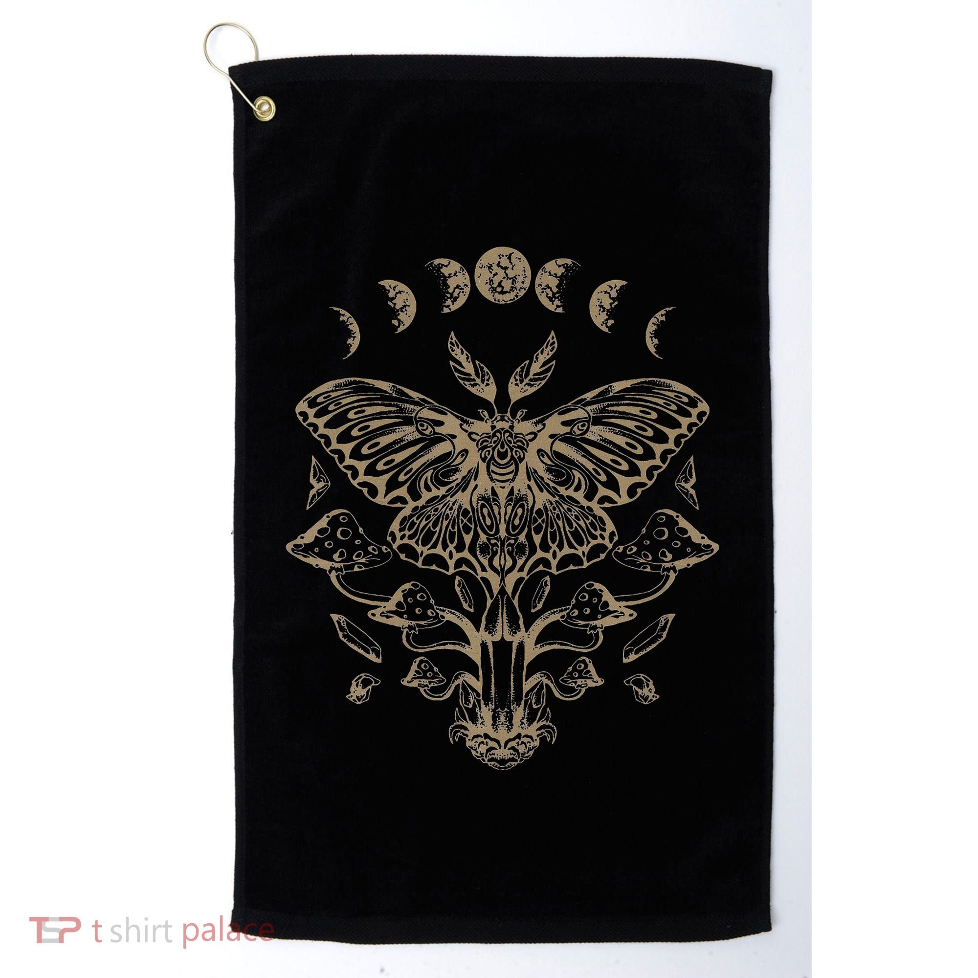 Fairycore Aesthetic Luna Moth Mushrooms Butterfly Grunge Golf Towel