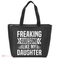 Freaking Awesome Like My Daughter Funny Fathers Mothers Day Tote Bag thumb 0