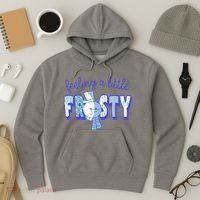 Feeling A Little Frosty Snowman Winter Hoodie thumb 3
