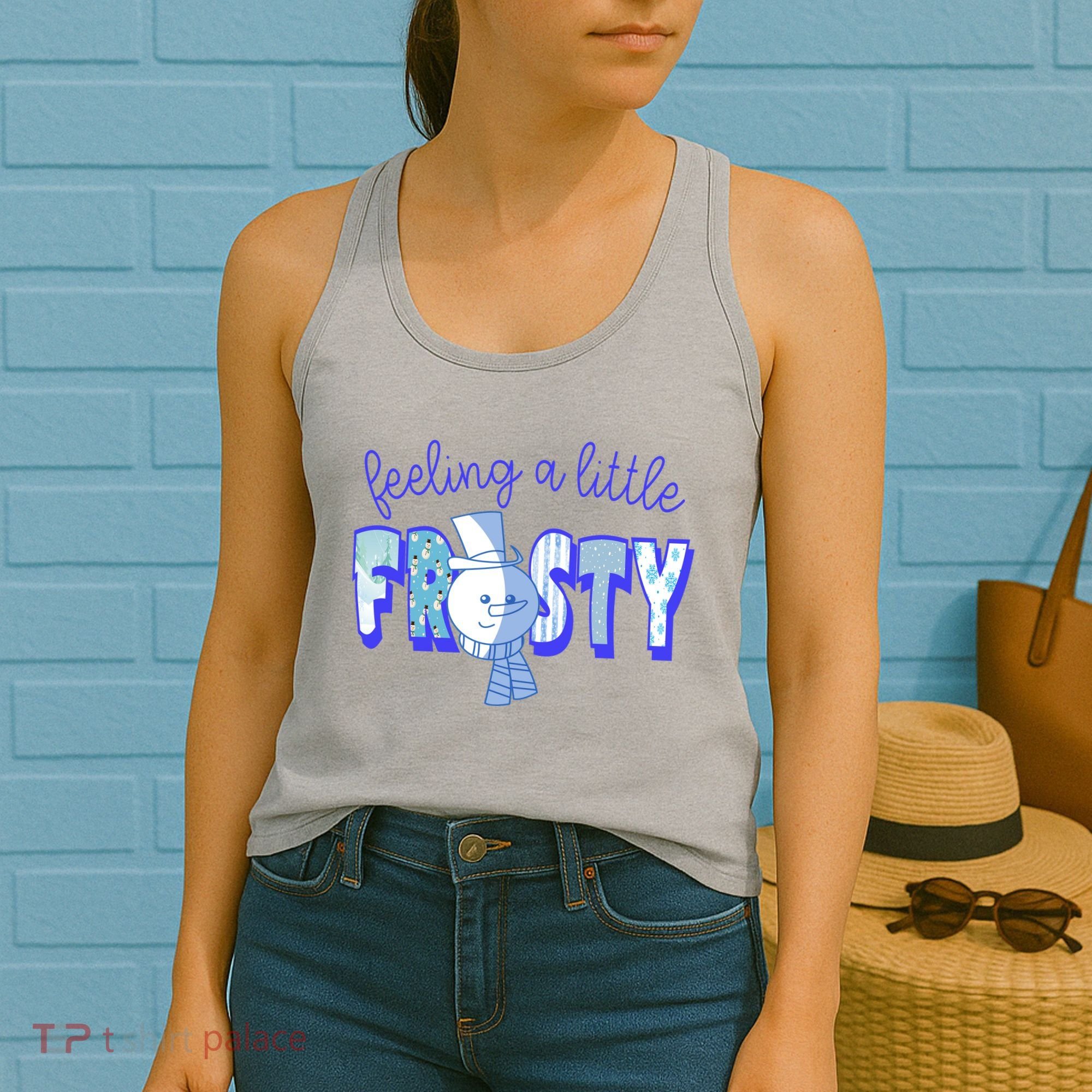 Feeling A Little Frosty Snowman Winter Women's Tank Top