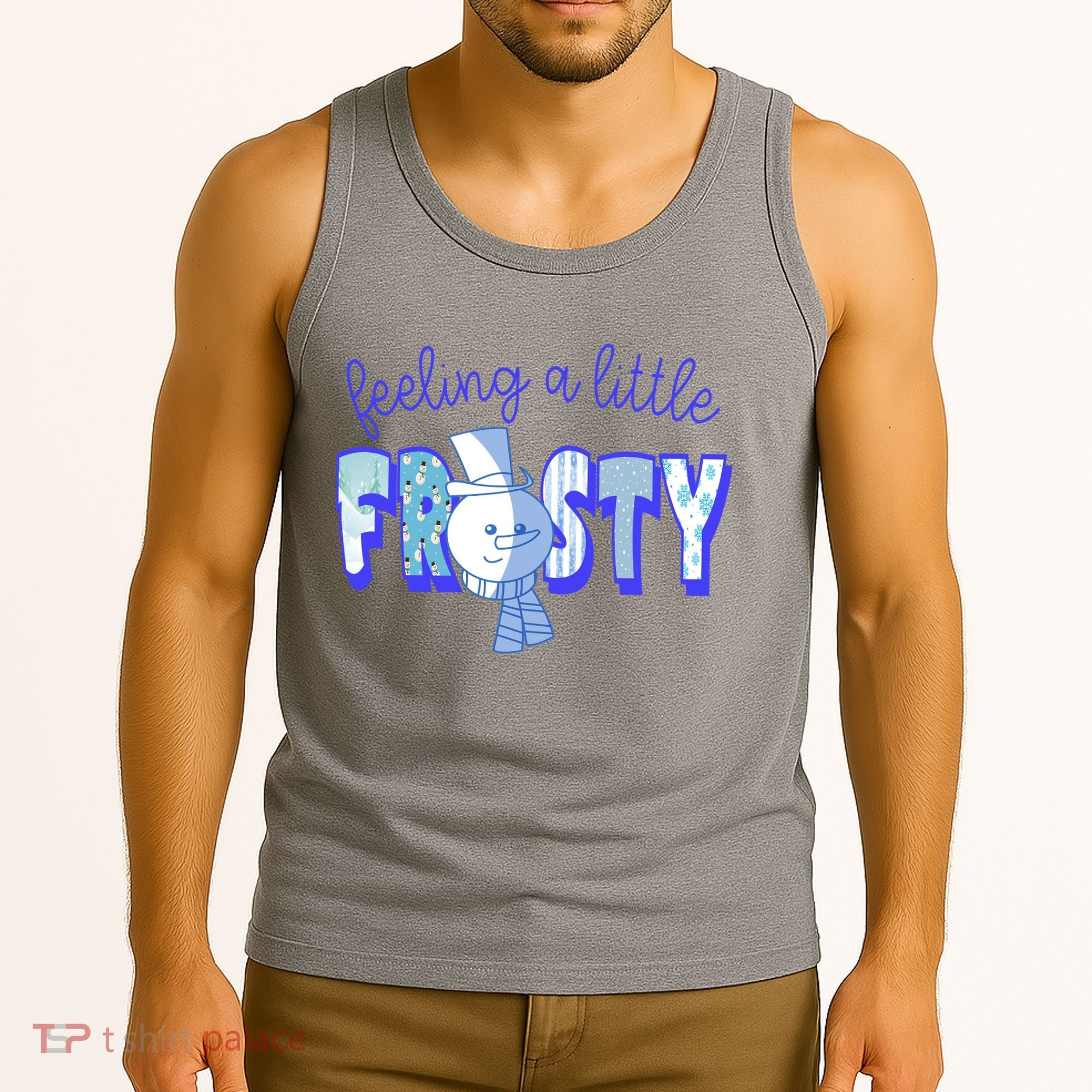 Feeling A Little Frosty Snowman Winter Tank Top