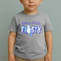 Feeling A Little Frosty Snowman Winter Toddler T-Shirt thumb 2
