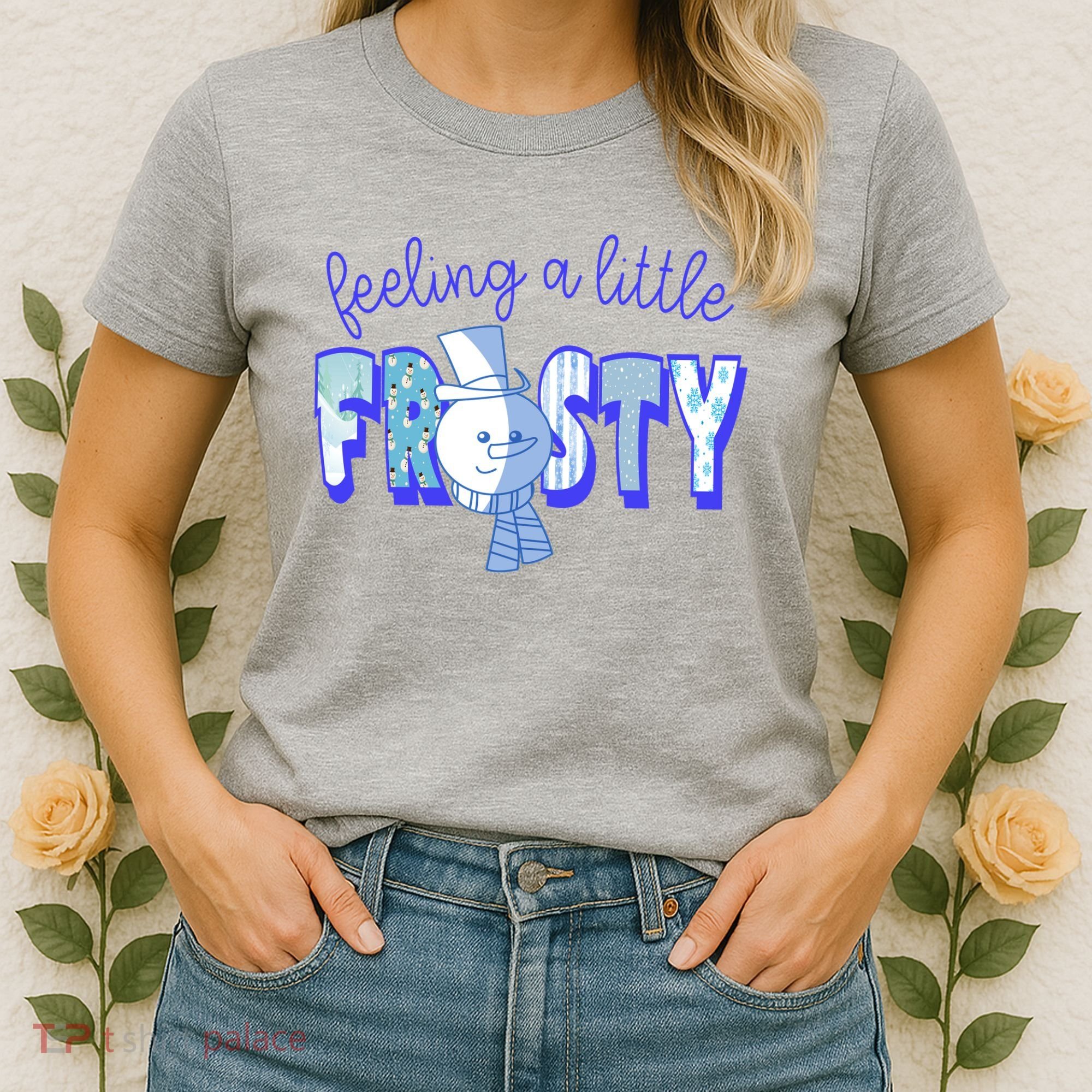 Feeling A Little Frosty Snowman Winter Women's T-Shirt