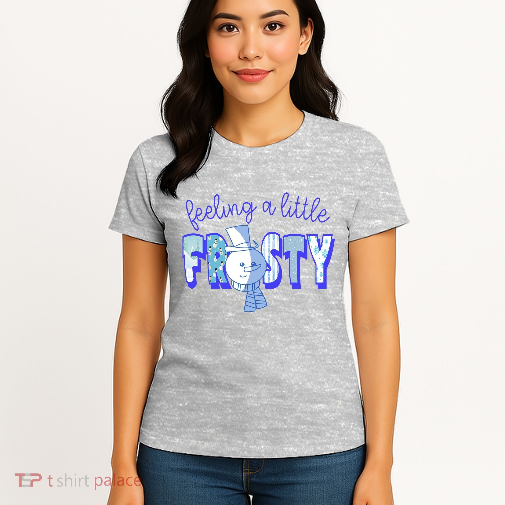Feeling A Little Frosty Snowman Winter Women's T-Shirt