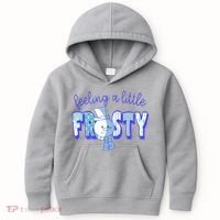 Feeling A Little Frosty Snowman Winter Kids Hoodie thumb 0