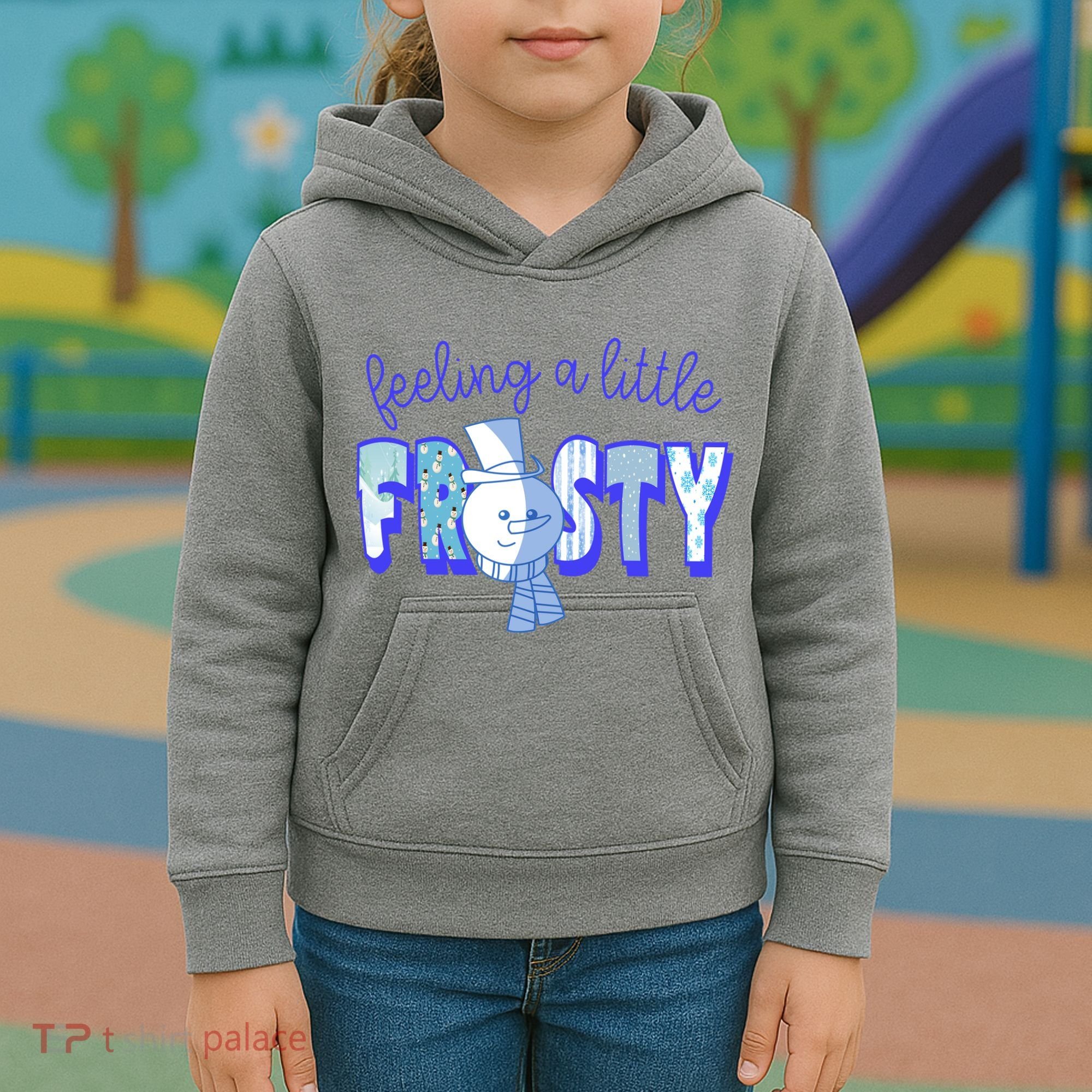 Feeling A Little Frosty Snowman Winter Kids Hoodie