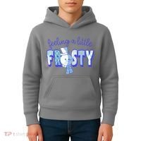 Feeling A Little Frosty Snowman Winter Kids Hoodie thumb 4