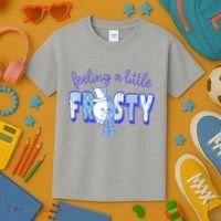 Feeling A Little Frosty Snowman Winter Kids T-Shirt thumb 3
