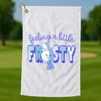 Feeling A Little Frosty Snowman Winter Golf Towel thumb 1