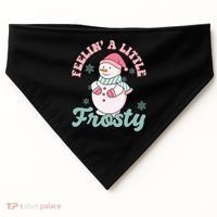 Feelin A Little Frosty Cute Snowman Holiday USA-Made Doggie Bandana thumb 0