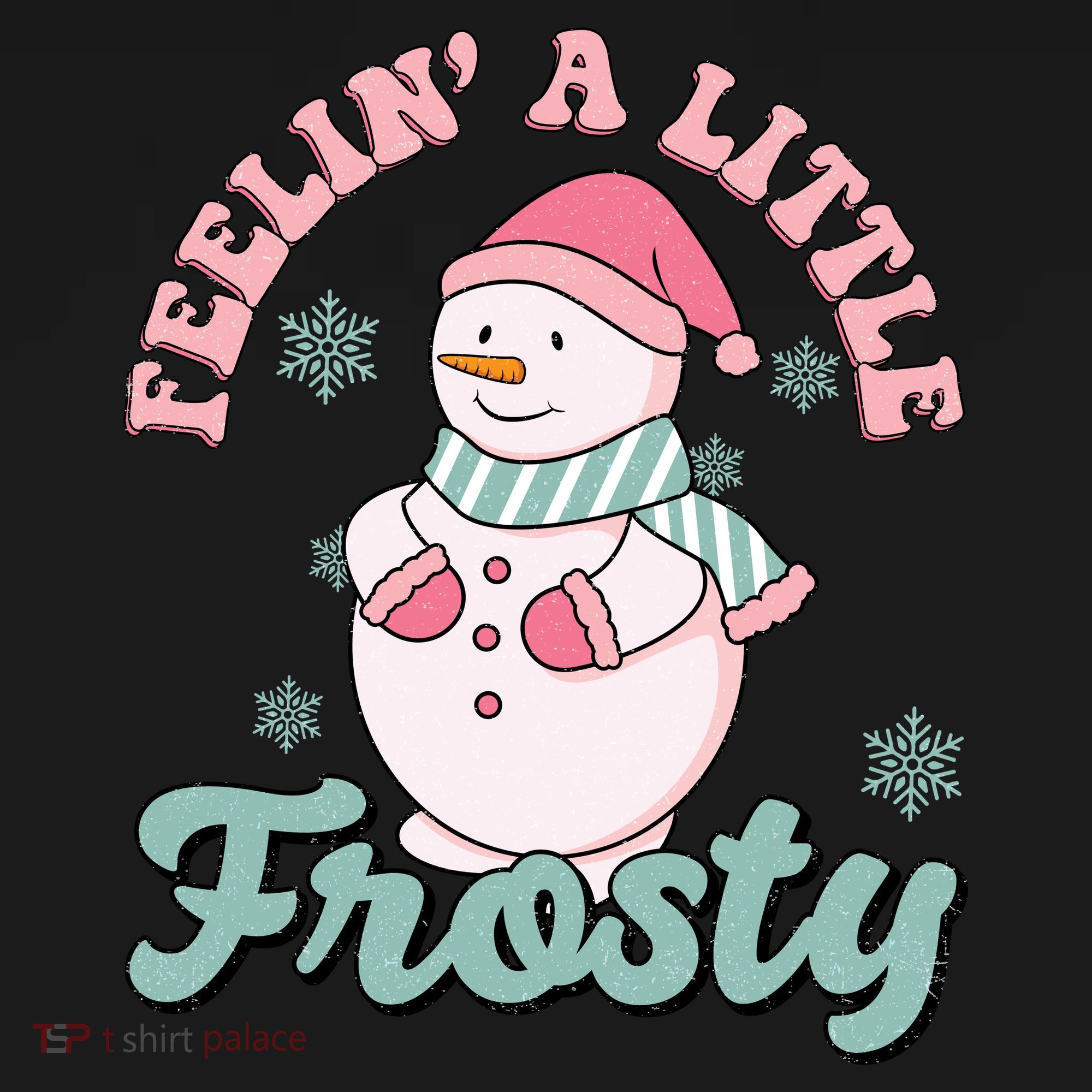 Feelin A Little Frosty Cute Snowman Holiday Women's Hoodie