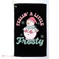 Feelin A Little Frosty Cute Snowman Holiday Golf Towel thumb 0