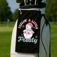 Feelin A Little Frosty Cute Snowman Holiday Golf Towel thumb 2