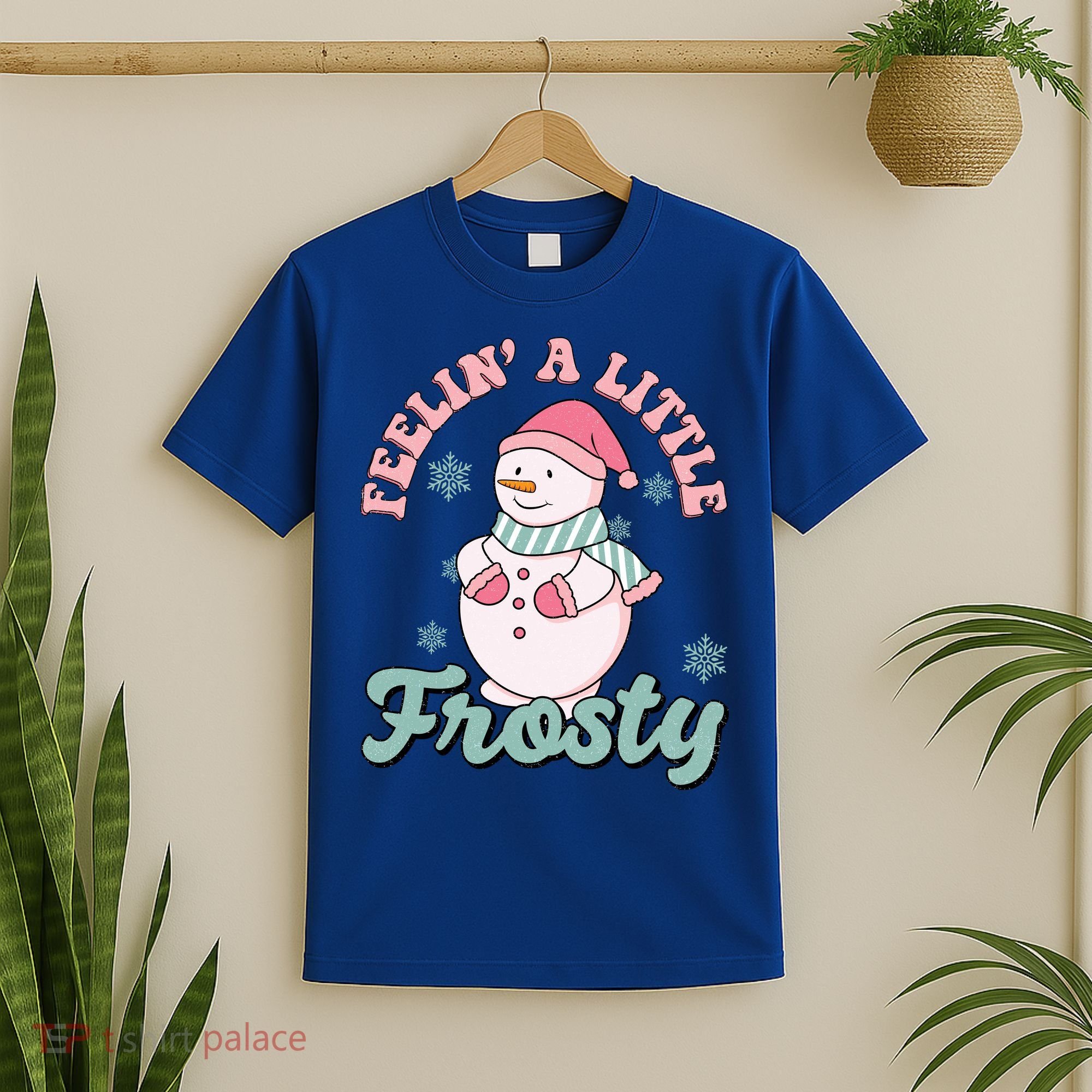 Feelin A Little Frosty Cute Snowman Holiday T-Shirt
