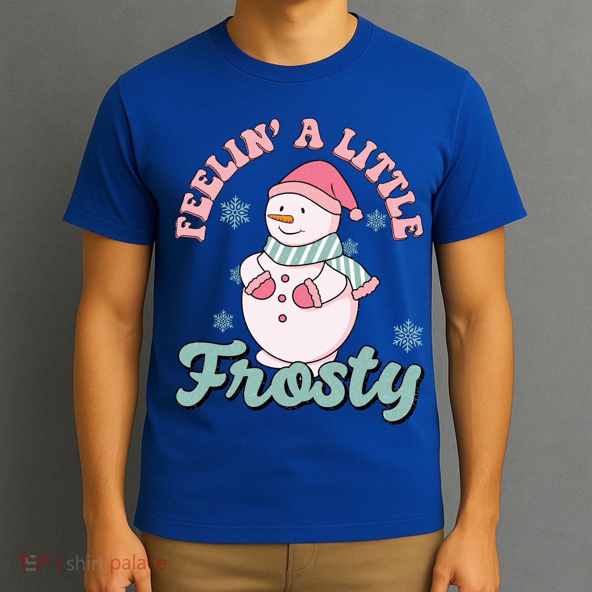 Feelin A Little Frosty Cute Snowman Holiday T-Shirt